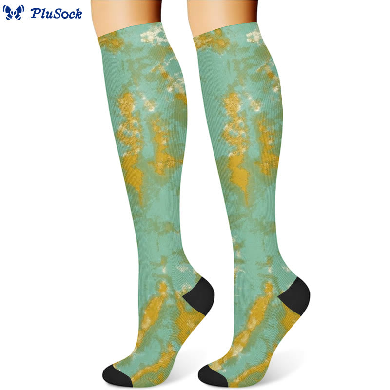 Ombre Tie Dye Kompressionsstrümpfe (3 Paar)