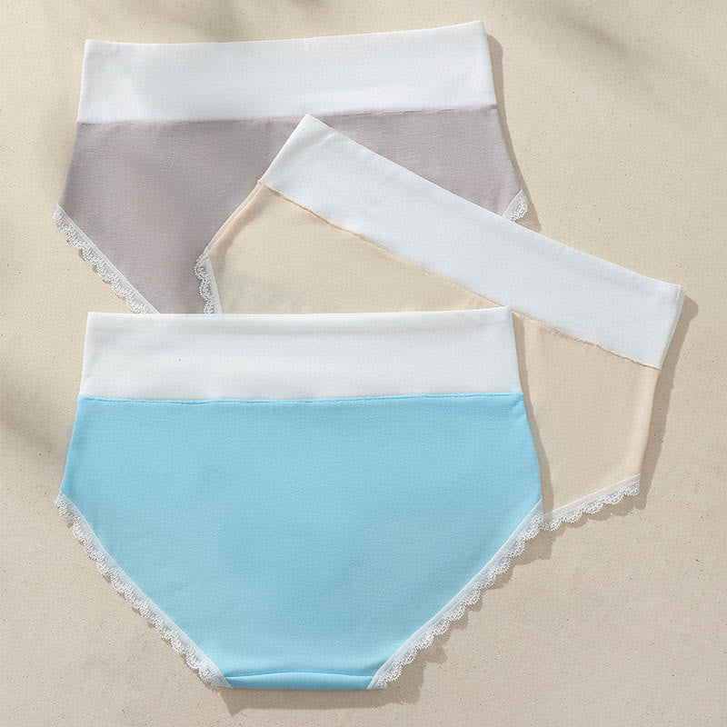Bequeme Spitzenhöschen mit mittlerer Leibhöhe und hoher Elastizität (3er-Pack)