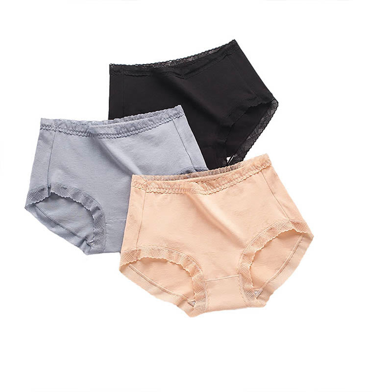 Einfache Baumwollhöschen mit hoher Taille in Übergröße (3er-Pack)