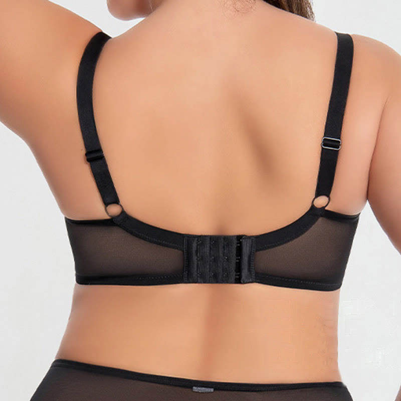 Push-up-Bügel-BH aus Mesh mit Anti-Sagging-Effekt in Übergröße