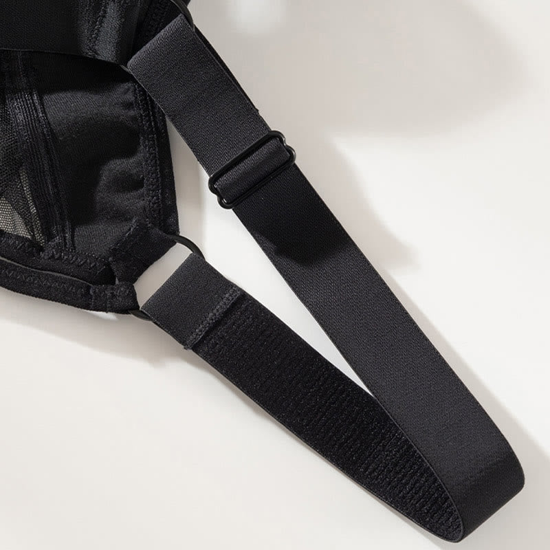 Push-up-Bügel-BH aus Mesh mit Anti-Sagging-Effekt in Übergröße