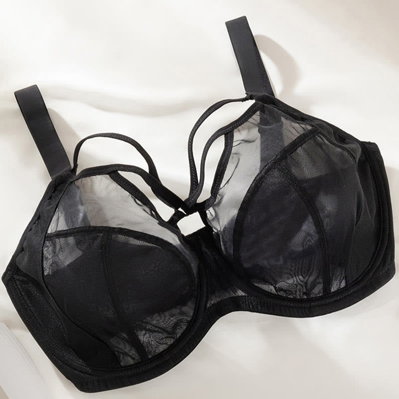 Push-up-Bügel-BH aus Mesh mit Anti-Sagging-Effekt in Übergröße