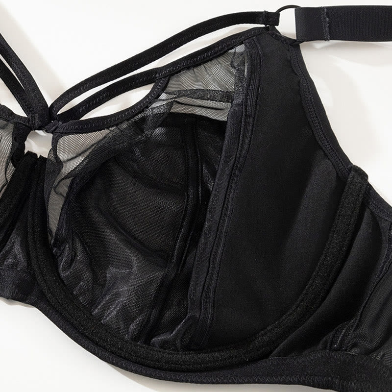 Push-up-Bügel-BH aus Mesh mit Anti-Sagging-Effekt in Übergröße