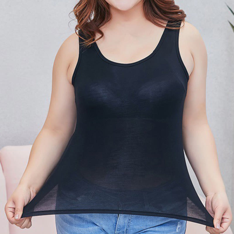 Lockeres, gepolstertes Yoga-Camisole ohne Bügel in Übergröße