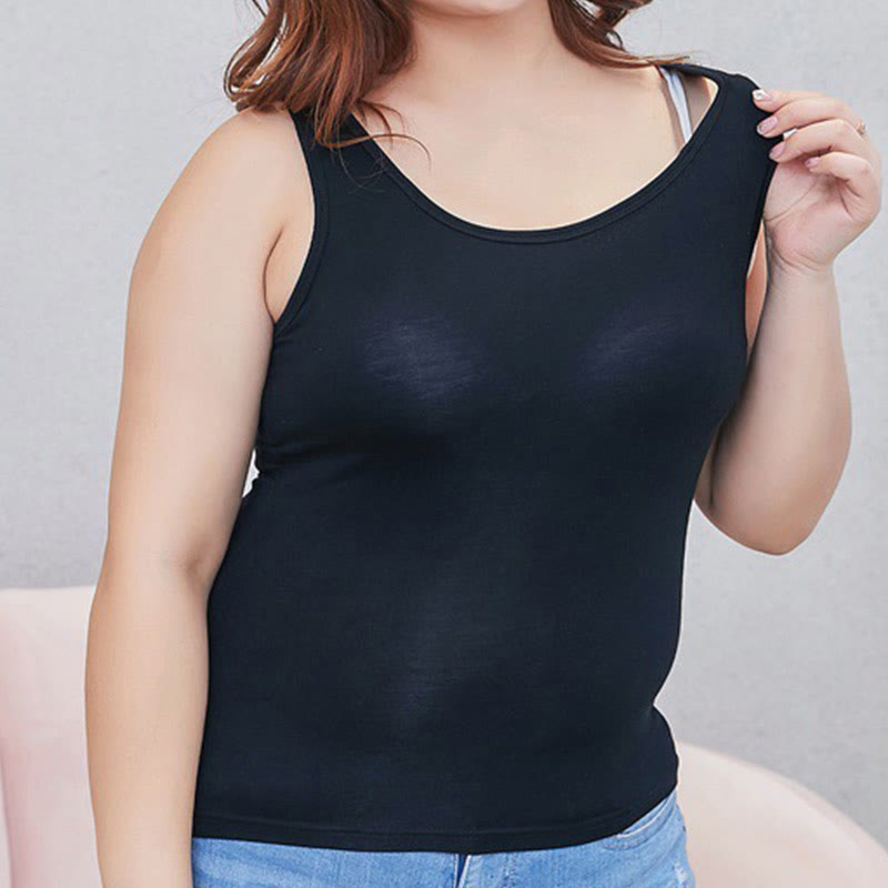 Lockeres, gepolstertes Yoga-Camisole ohne Bügel in Übergröße