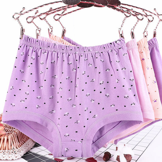 Höschen aus reiner Baumwolle mit Blumenmuster in Übergröße (4er-Pack)