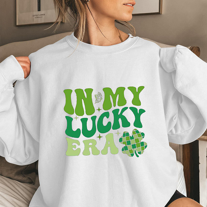 Sweatshirt „In My Lucky Era“ in Übergröße - Weiß - 3XL - image 4