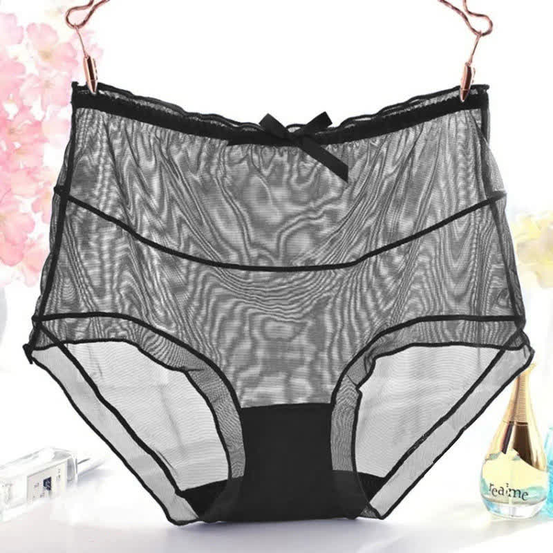 Sexy transparente Spitzenhöschen mit hoher Taille in Übergröße (3er-Pack)