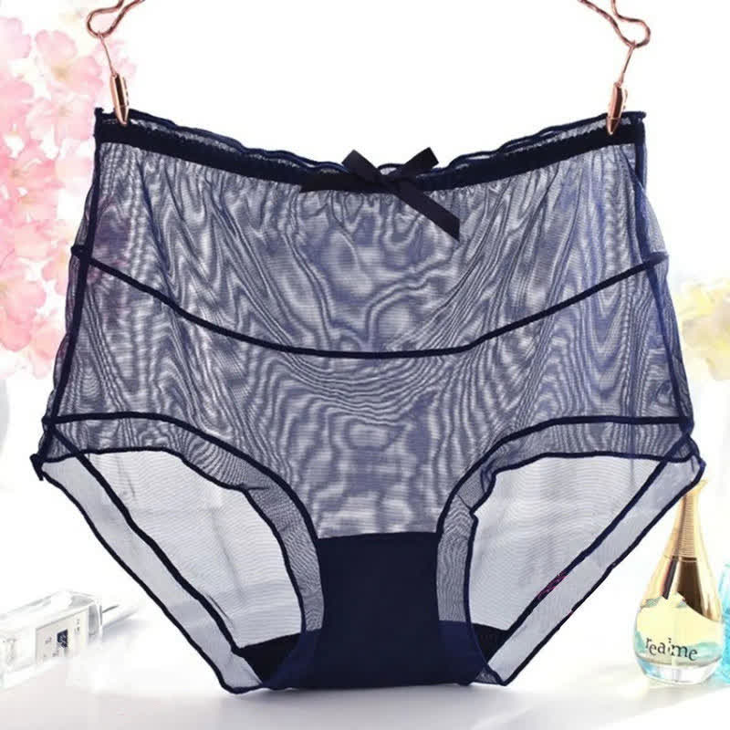 Sexy transparente Spitzenhöschen mit hoher Taille in Übergröße (3er-Pack)