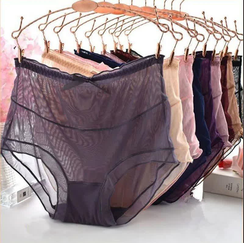 Sexy transparente Spitzenhöschen mit hoher Taille in Übergröße (3er-Pack)