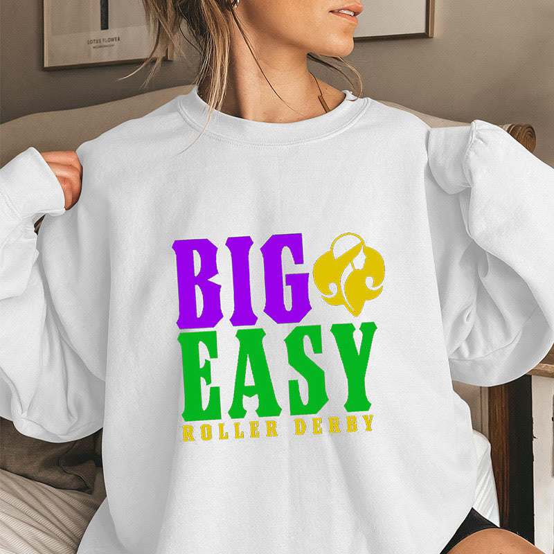 Großes, einfaches Roller-Derby-Sweatshirt in Übergröße - Weiß - 3XL - image 3