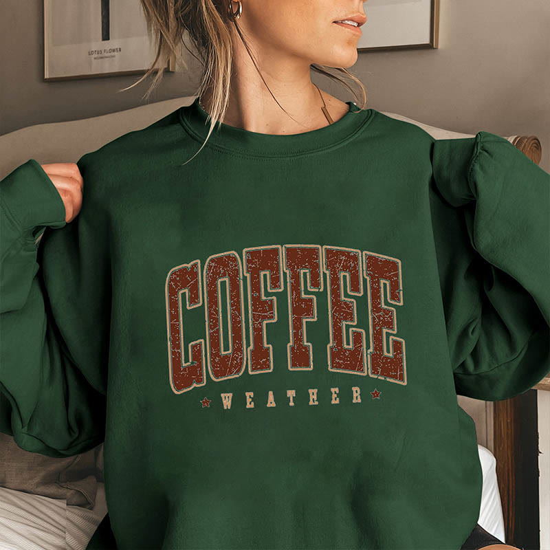 Coffee Weather Sweatshirt in Übergröße - Dunkelgrün - 3XL - image 4
