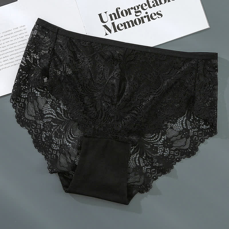 Sexy, halbtransparente Spitzenhöschen mit hoher Taille in Übergröße (3er-Pack)