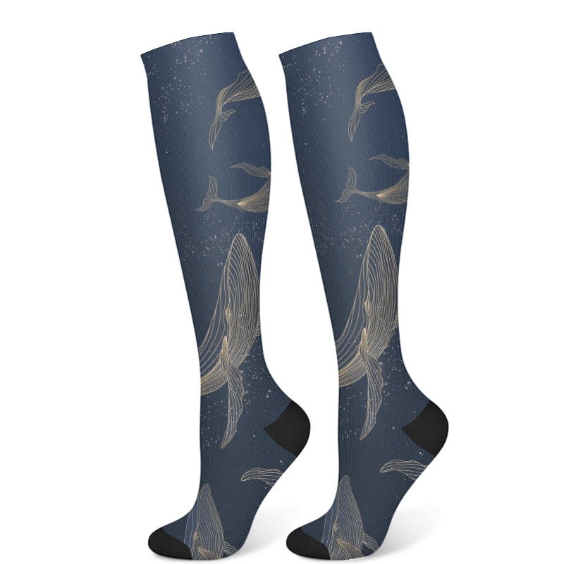 Kompressionsstrümpfe „Starry Skies“ (3 Paar) - Marineblau (1 Paar) - S/M - image 6
