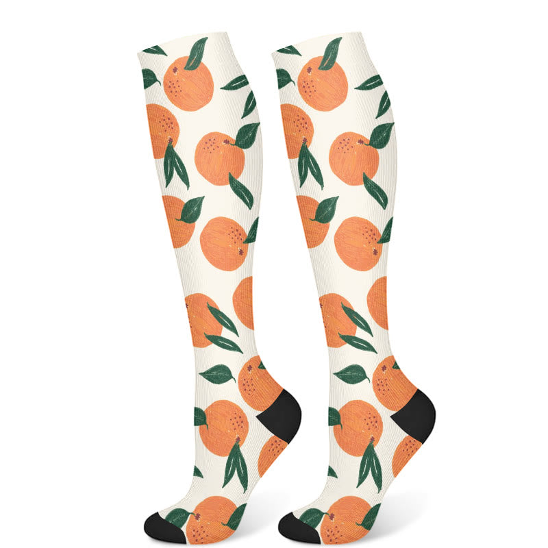 Kompressionsstrümpfe mit Kiwi- und Bananenmotiv sowie Orange (3 Paar) - Orange (1 Paar) - S/M - image 6