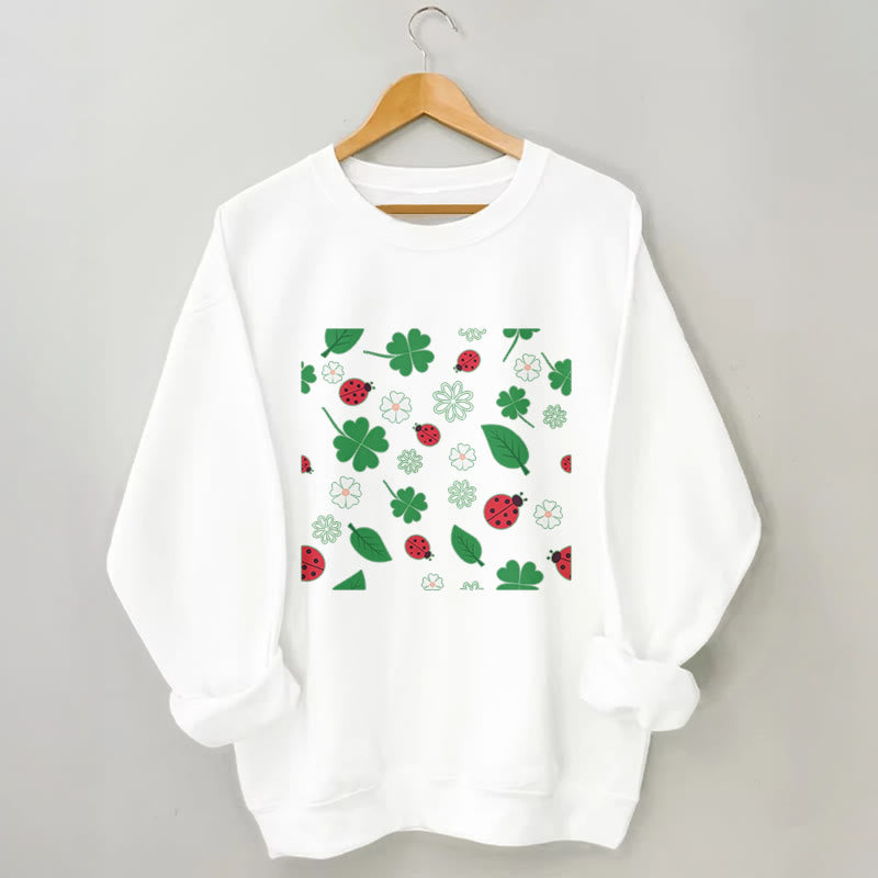 Sweatshirt mit Marienkäfermotiv in Übergröße - Weiß - 3XL - image 4