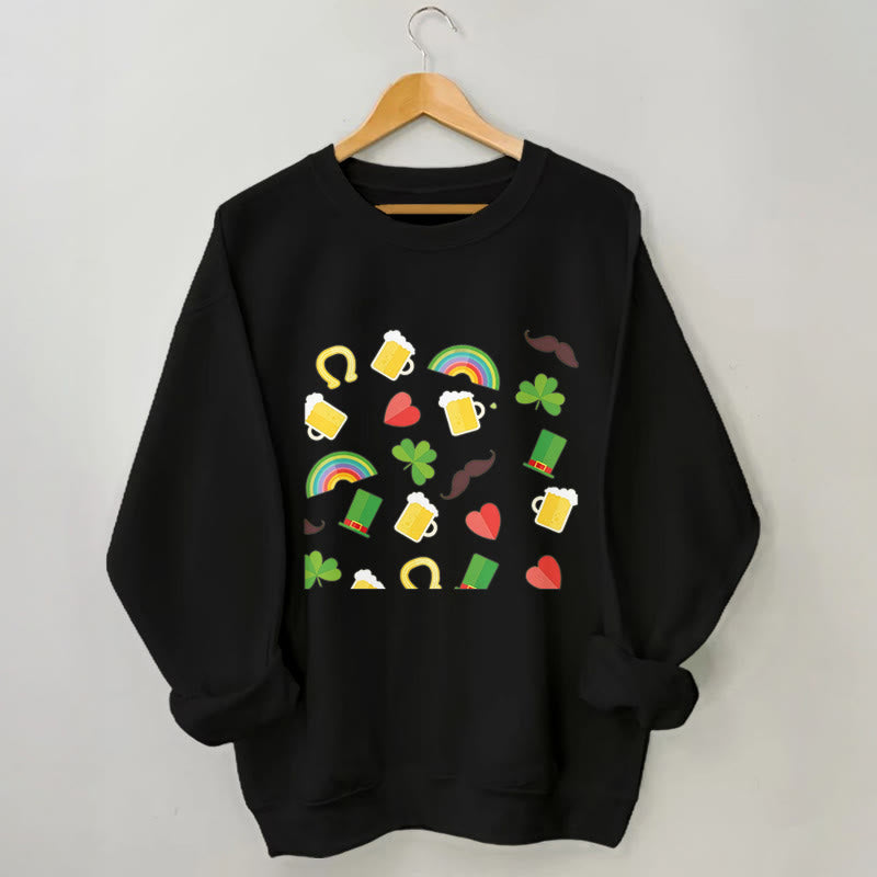 Sweatshirt mit Regenbogen-Bier-Print in Übergröße - Schwarz - 3XL - image 3