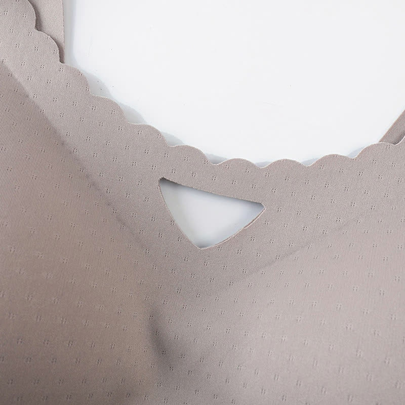 Nahtloser Push-up-BH mit gewelltem Rand in Übergröße ohne Bügel