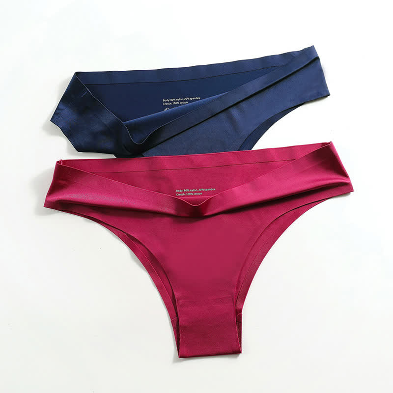 Nahtlose Yoga-Höschen aus Eisseide mit niedriger Taille in Übergröße (3er-Pack)