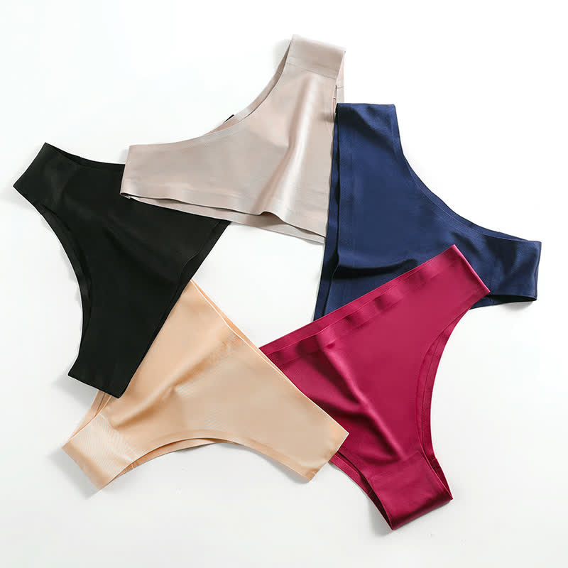 Nahtlose Yoga-Höschen aus Eisseide mit niedriger Taille in Übergröße (3er-Pack)