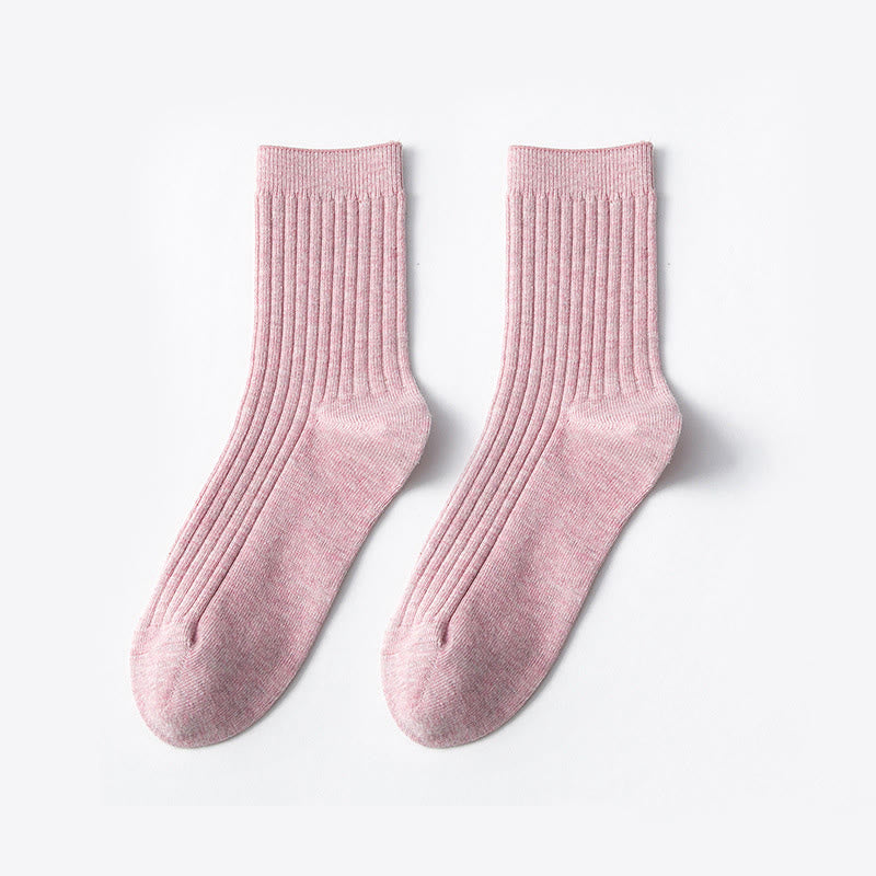 Einfarbige, lässige Viertelsocken aus Baumwolle (6 Paar) - Rosa - EU37-40 (US4-7) - image 6