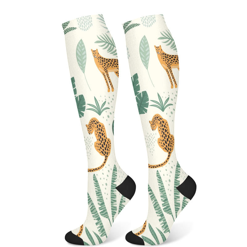 Cheetah Plant Kompressionsstrümpfe (3 Paar) - Beige (1 Paar) - S/M - image 6