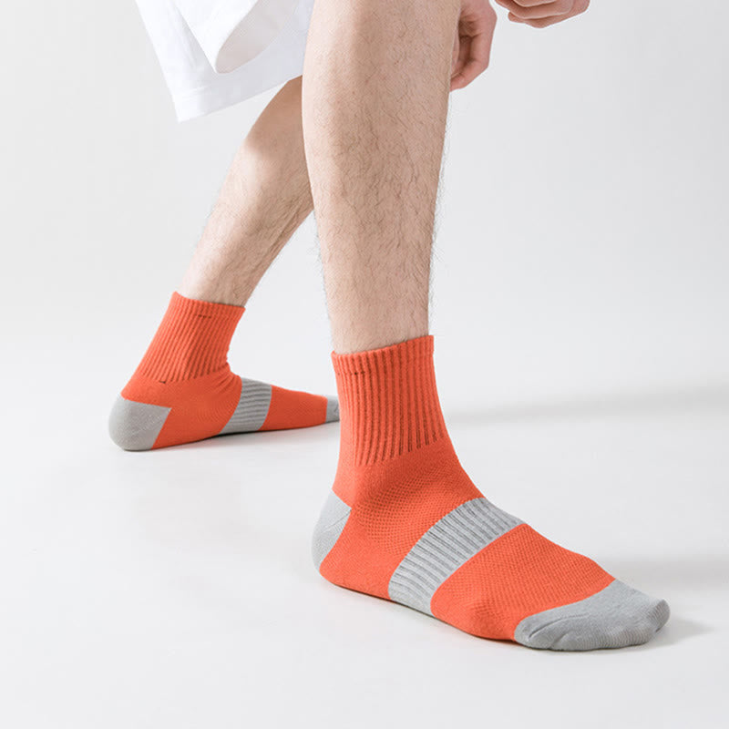 Basketball-Kompressionssocken in Colorblock-Optik in Übergröße (5 Paar)