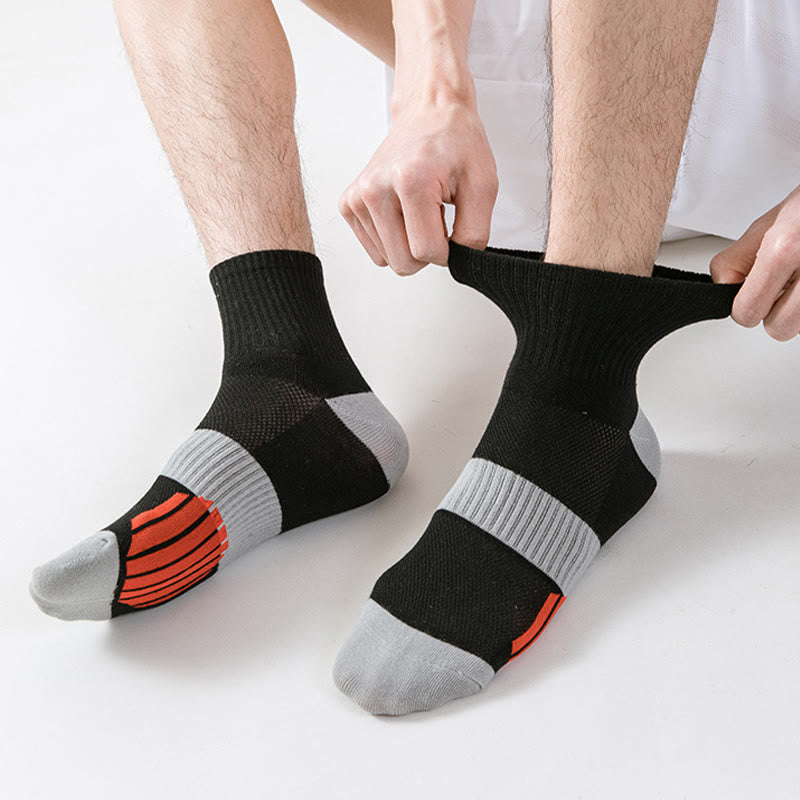 Basketball-Kompressionssocken in Colorblock-Optik in Übergröße (5 Paar)