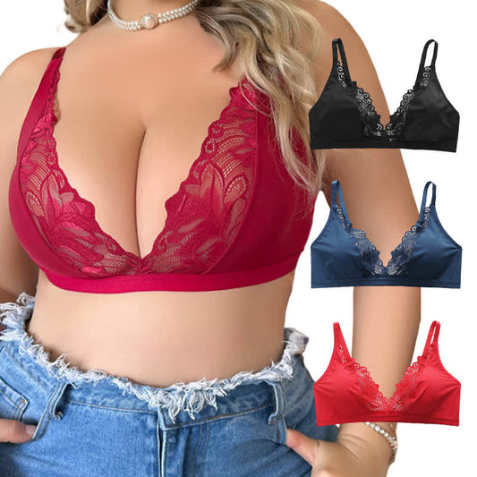 Sexy, ultradünner, durchsichtiger bügelloser Spitzen-BH