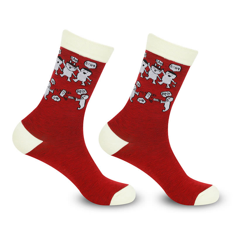 Viertelsocken mit lustigen Mustern in Übergröße (5 Paar)