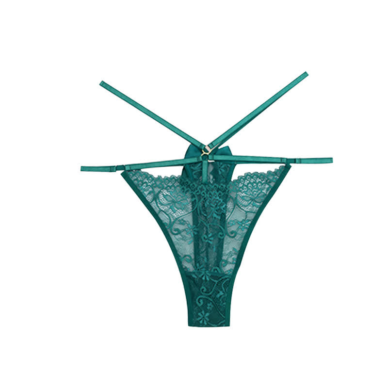 Sexy, tief sitzender Spitzen-String mit Schleife (3er-Pack)