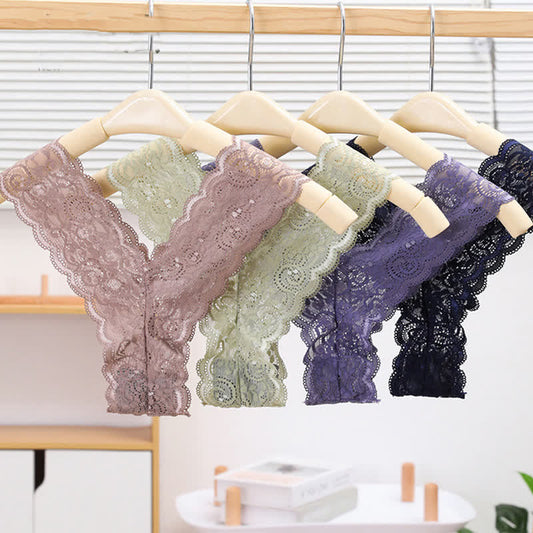 Sexy Spitzen-String mit Blumenmuster und niedriger Taille (3er-Pack)