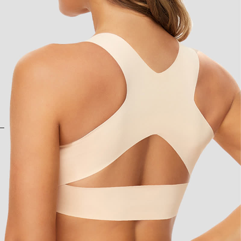 Körperformender, rückenkorrigierender Push-up-Sport-BH ohne Bügel (2er-Pack)