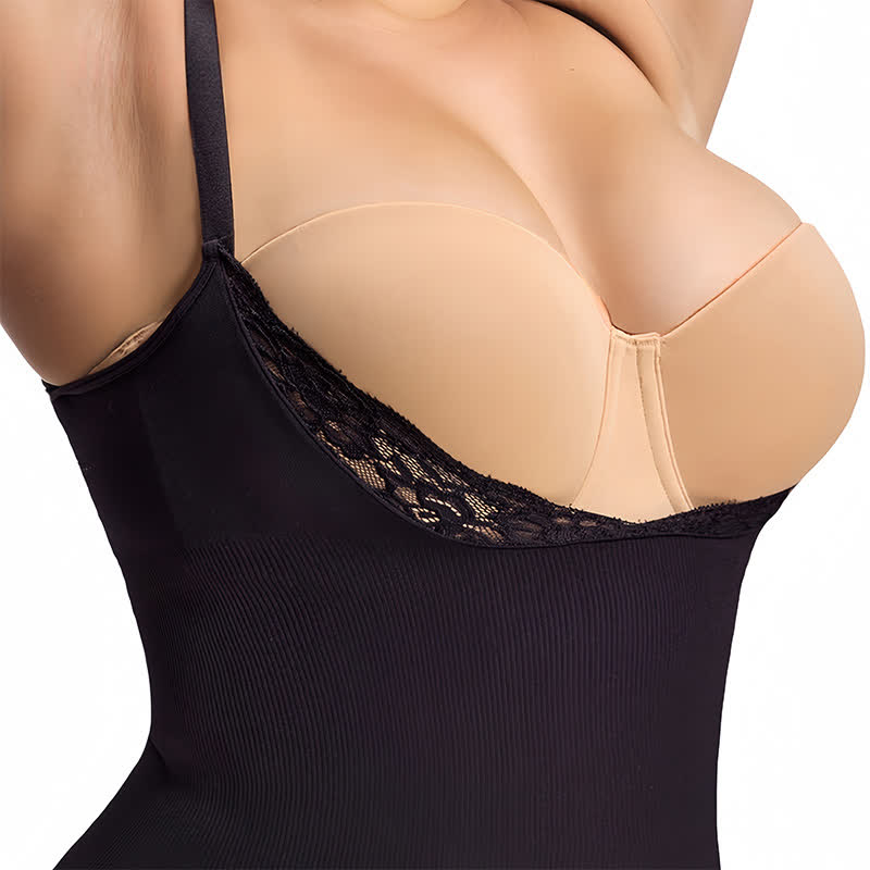 Plus Size Body Shaper Spitzen-Camisole mit offener Brust