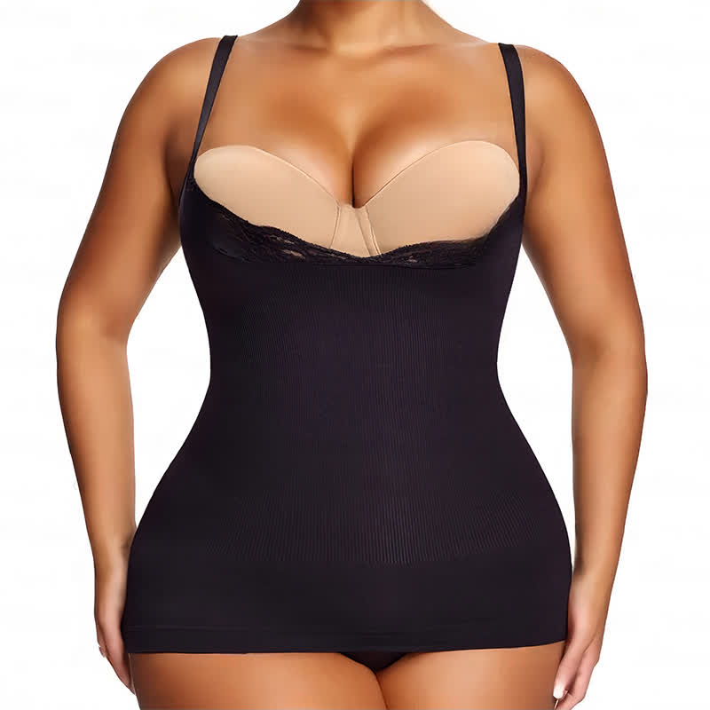 Plus Size Body Shaper Spitzen-Camisole mit offener Brust