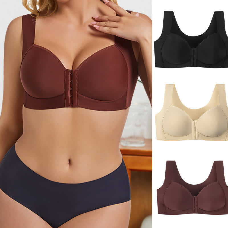 Dünner, sexy, bügelloser BH mit Frontverschluss und Anti-Sagging-Effekt