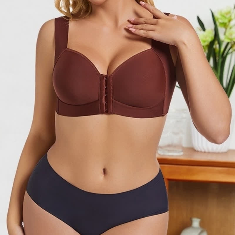 Dünner, sexy, bügelloser BH mit Frontverschluss und Anti-Sagging-Effekt