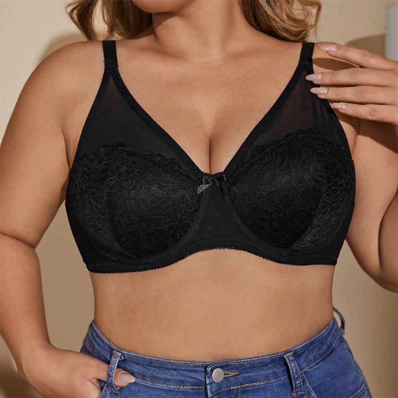 Sexy ultradünner, halbtransparenter Bügel-BH aus Spitze