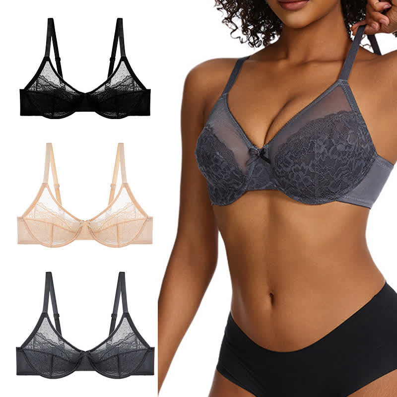 Sexy, leichter Push-up-Bügel-BH aus Spitze in Übergröße