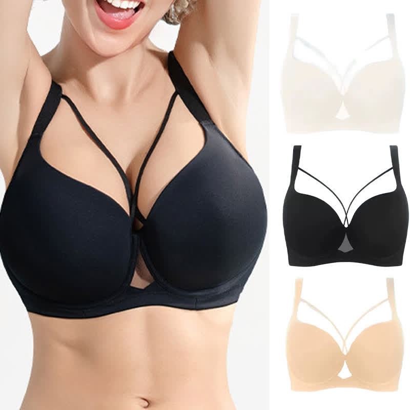 Sexy nahtloser Push-Up-Bügel-BH mit Kreuz