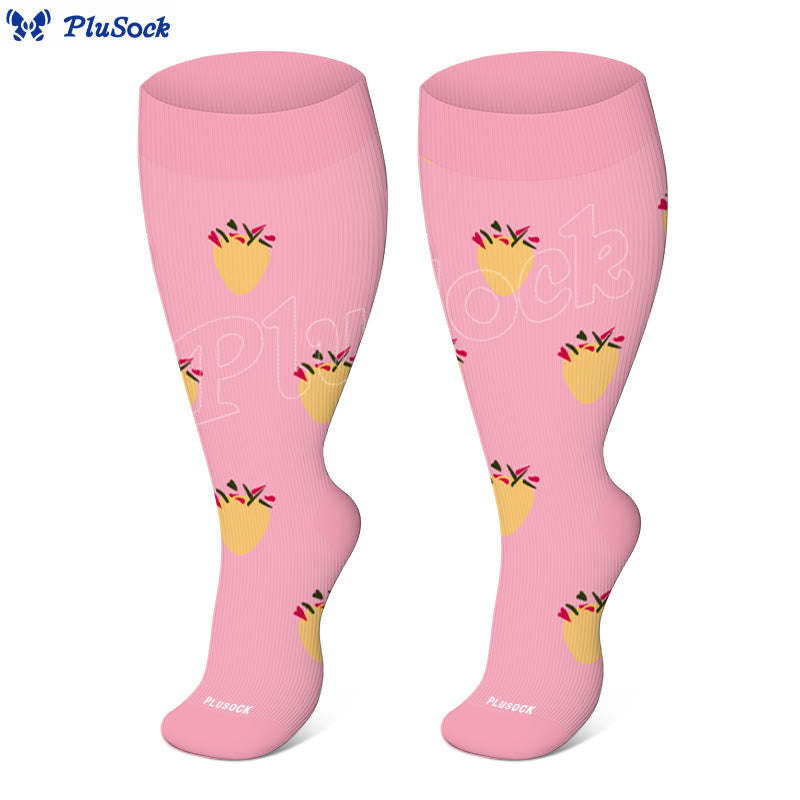 2XL-7XL Übergröße Hundefußabdrücke Ananas-Kompressionsstrümpfe