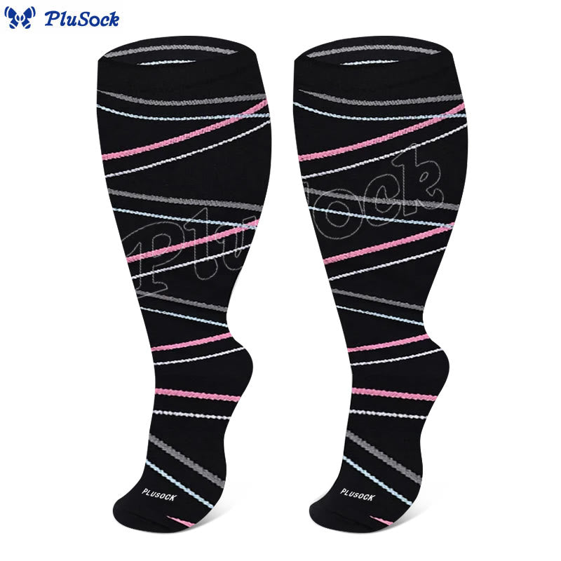 2XL-7XL Übergröße Kompressionsstrümpfe mit Hundeabdrücken und Ananasmotiv (3 Paar)