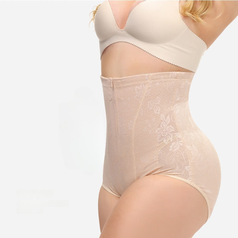 Formende Unterhose mit hoher Taille und Reißverschluss zur Bauchstraffung und Hüftstraffung