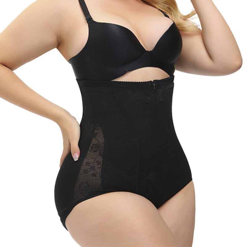 Formende Unterhose mit hoher Taille und Reißverschluss zur Bauchstraffung und Hüftstraffung