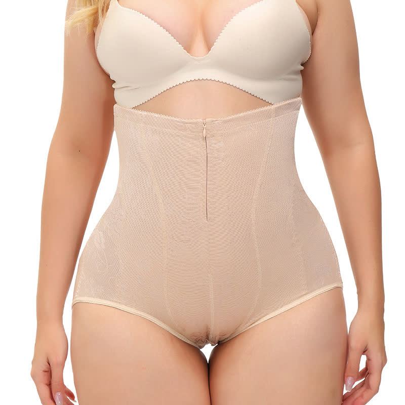 Formende Unterhose mit hoher Taille und Reißverschluss zur Bauchstraffung und Hüftstraffung