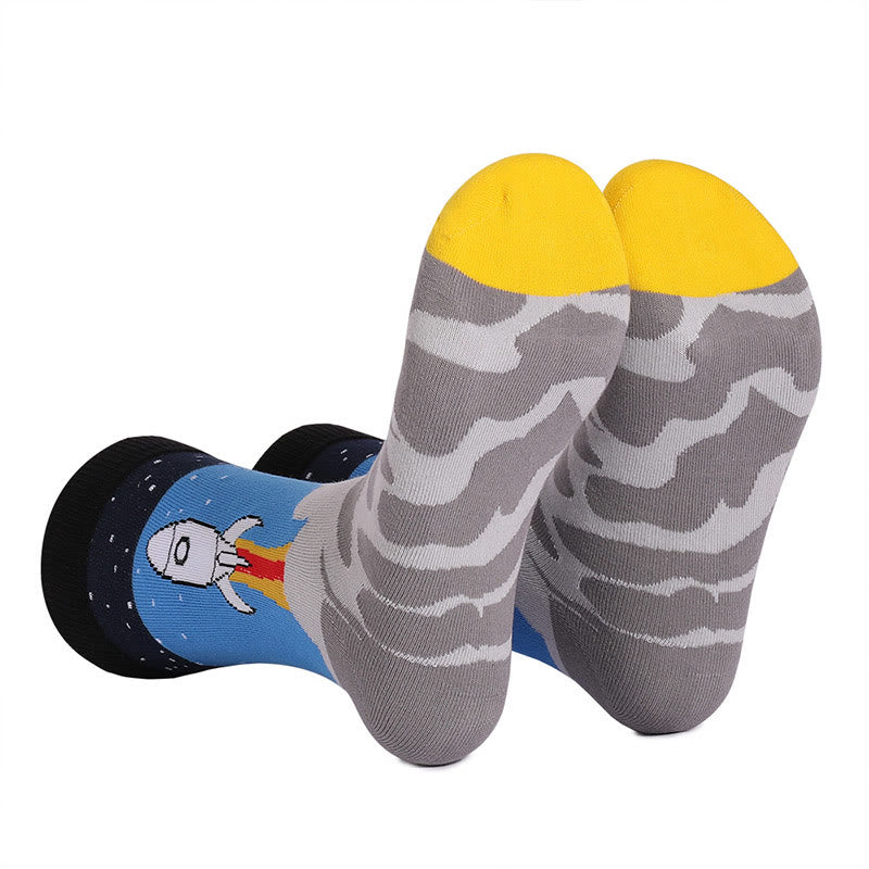 Viertelsocken mit Astronauten-Konstellation in Übergröße (4 Paar)