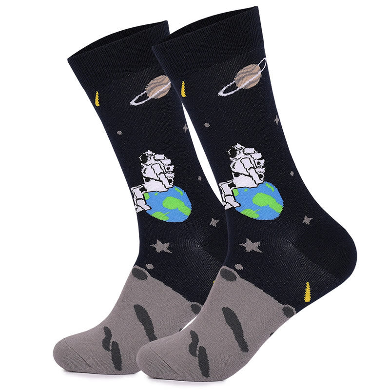 Viertelsocken mit Astronauten-Konstellation in Übergröße (4 Paar)