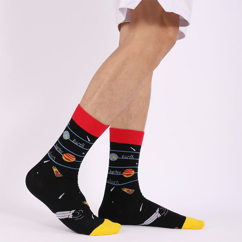 Viertelsocken mit Astronauten-Konstellation in Übergröße (4 Paar)