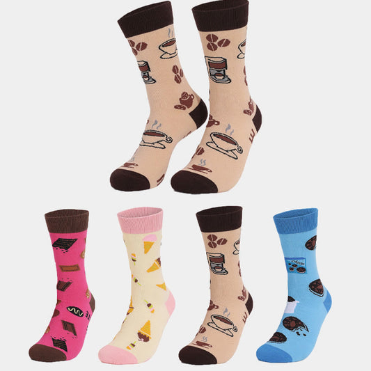 Cookies Coffee Quarter Socken in Übergröße (4 Paar)