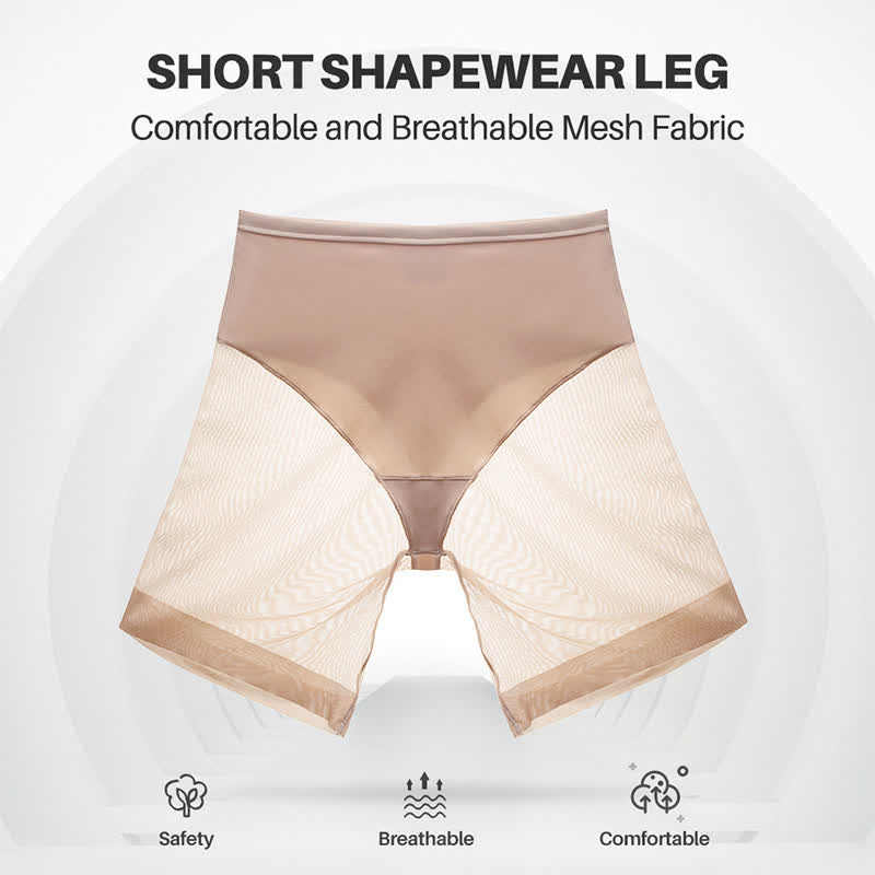 Sexy hochelastische, figurformende Shorts aus Netzstoff mit mittlerer Taille zur Bauchstraffung